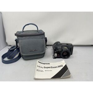 Olympus Infinity SuperZoom 300 35mm Film Camera w/ Case & Instructions